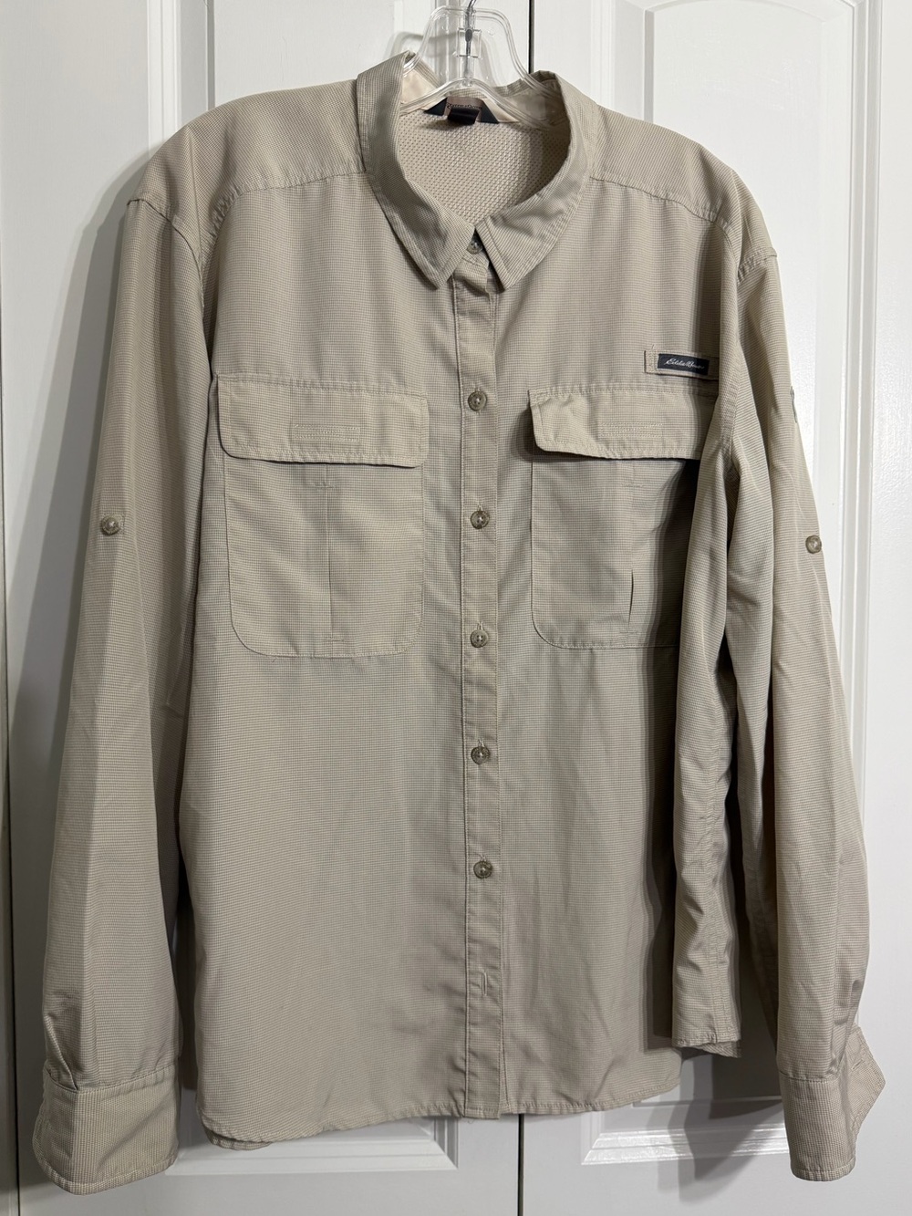 Eddie Bauer Women's Lightweight Tan Utility Shirt Jacket Size XL